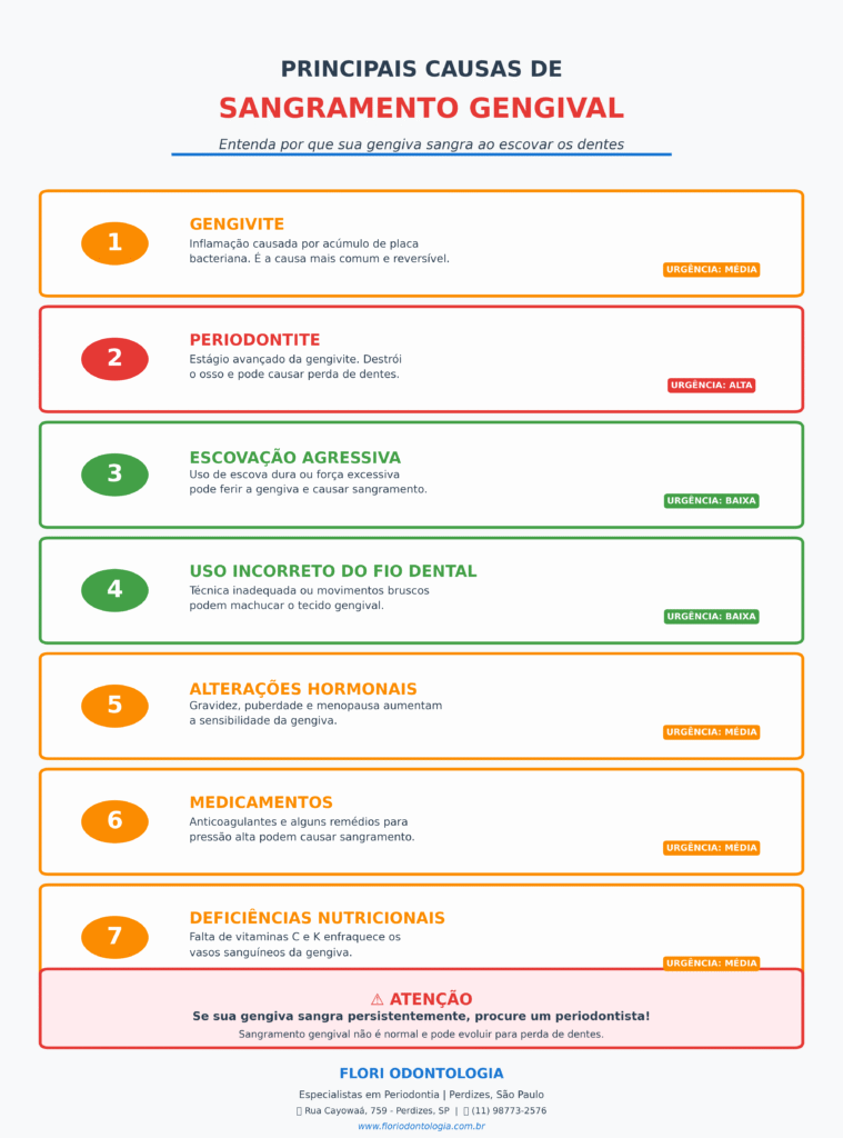 Infográfico Sangramento Gengival e suas causas