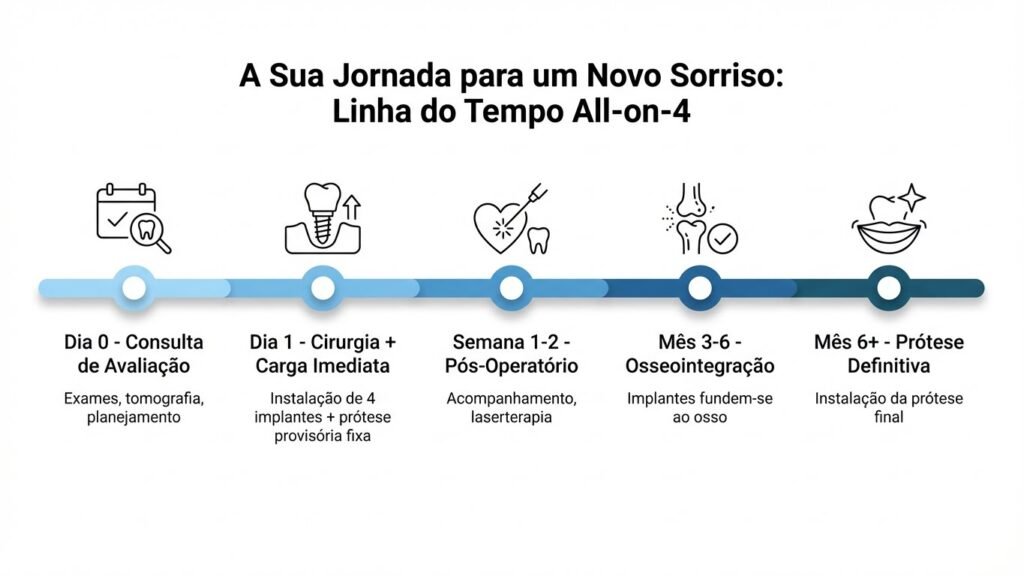 Linha do Tempo do implante dentário All-on-4