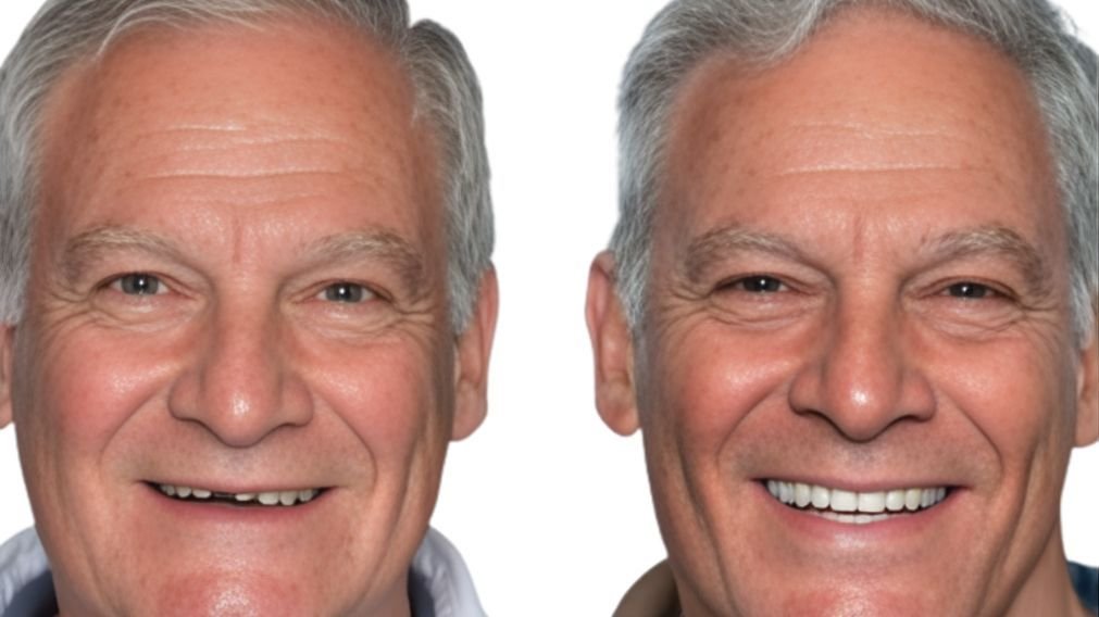 Antes e depois do tratamento com prótese protocolo - transformação completa do sorriso e qualidade de vida
