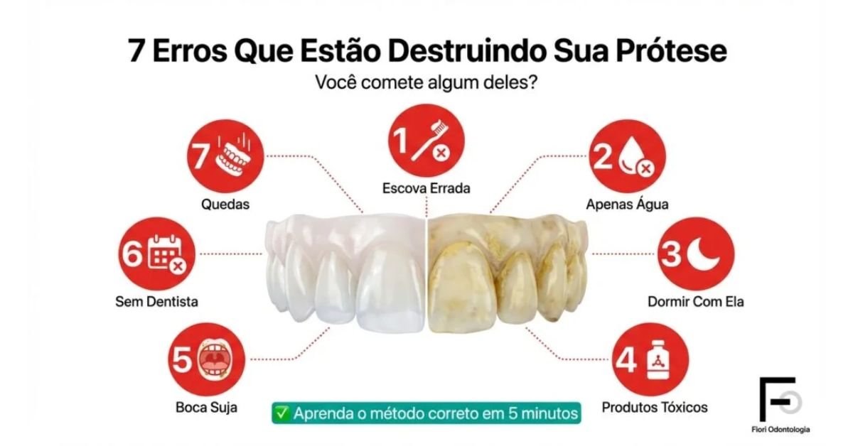 como limpar prótese dentária