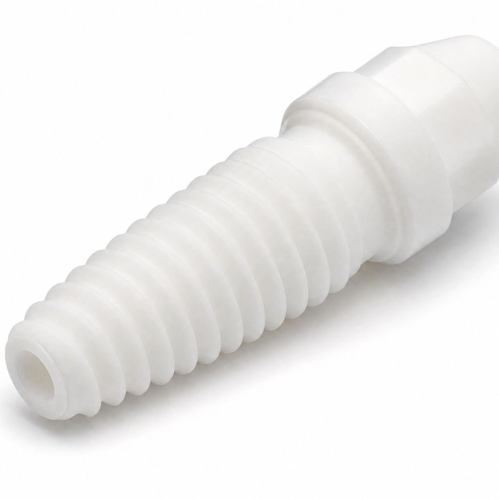 Implante dentário de zircônia branco — solução metal-free de alta estética para região anterior