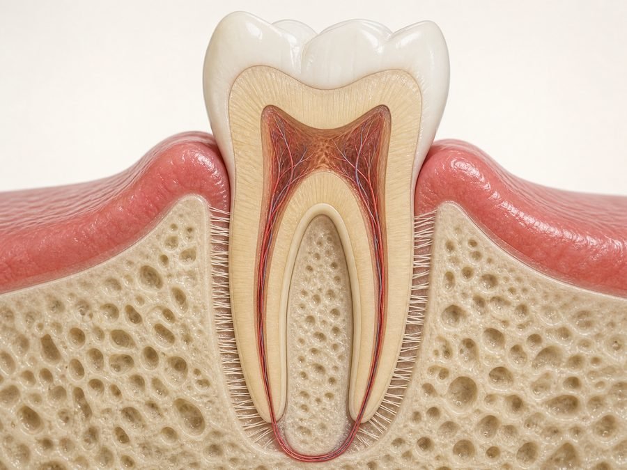 Regeneração periodontal completa — novo osso, ligamento e cemento